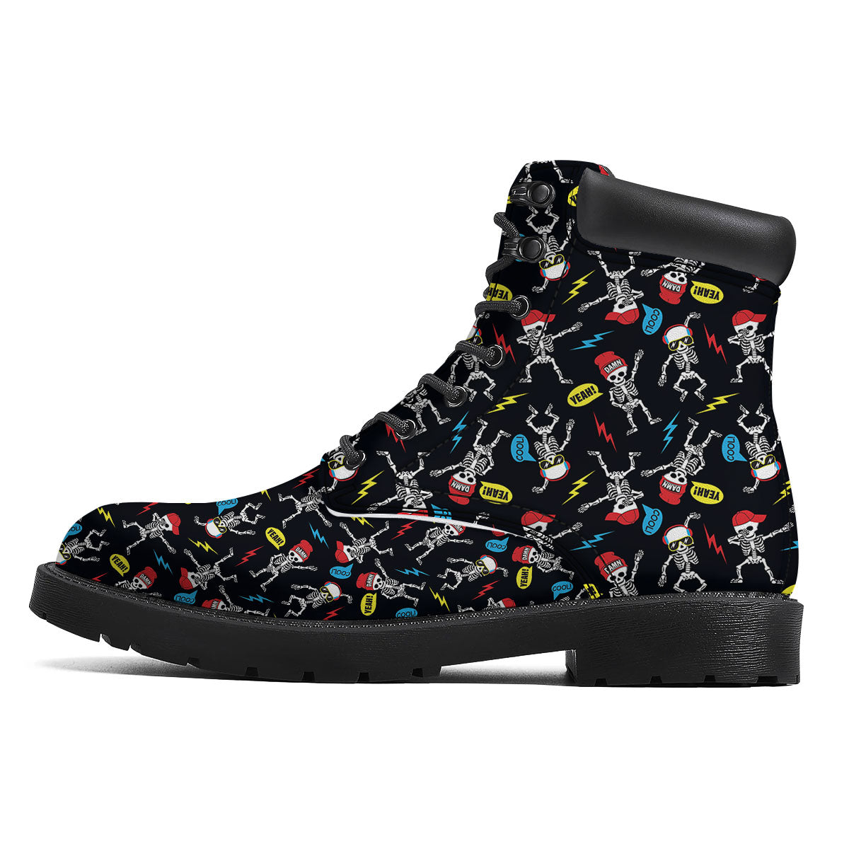 Skeleton Party Fun Print Pattern Boots-grizzshop