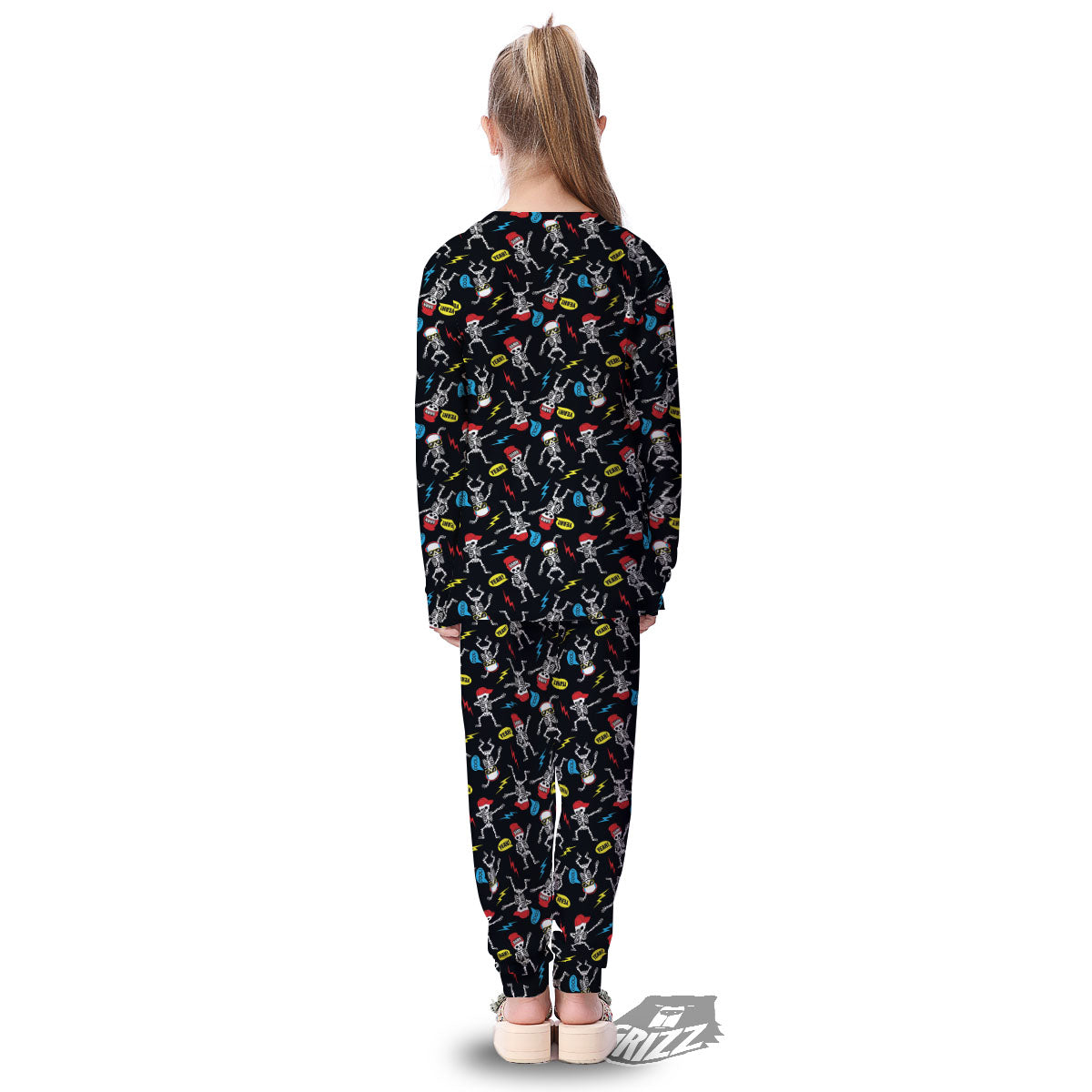 Skeleton Party Fun Print Pattern Kid's Pajamas-grizzshop