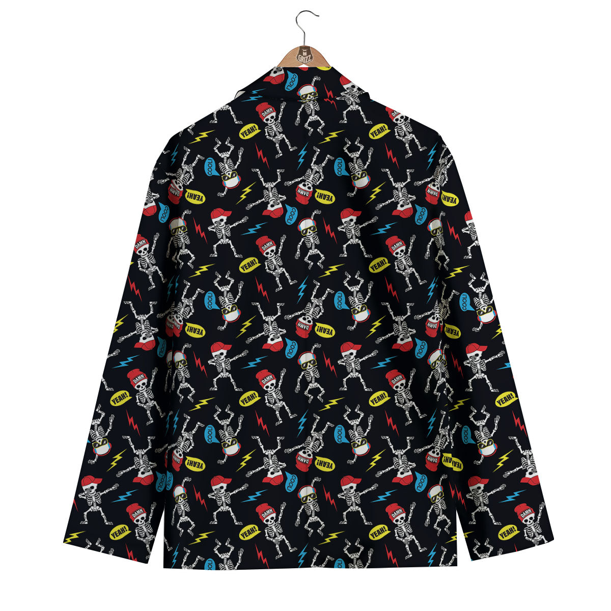 Skeleton Party Fun Print Pattern Men's Blazer-grizzshop
