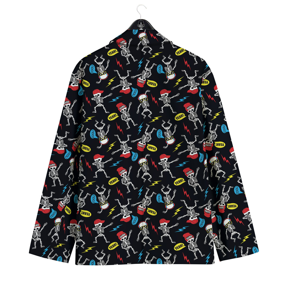 Skeleton Party Fun Print Pattern Men's Sport Coat-grizzshop