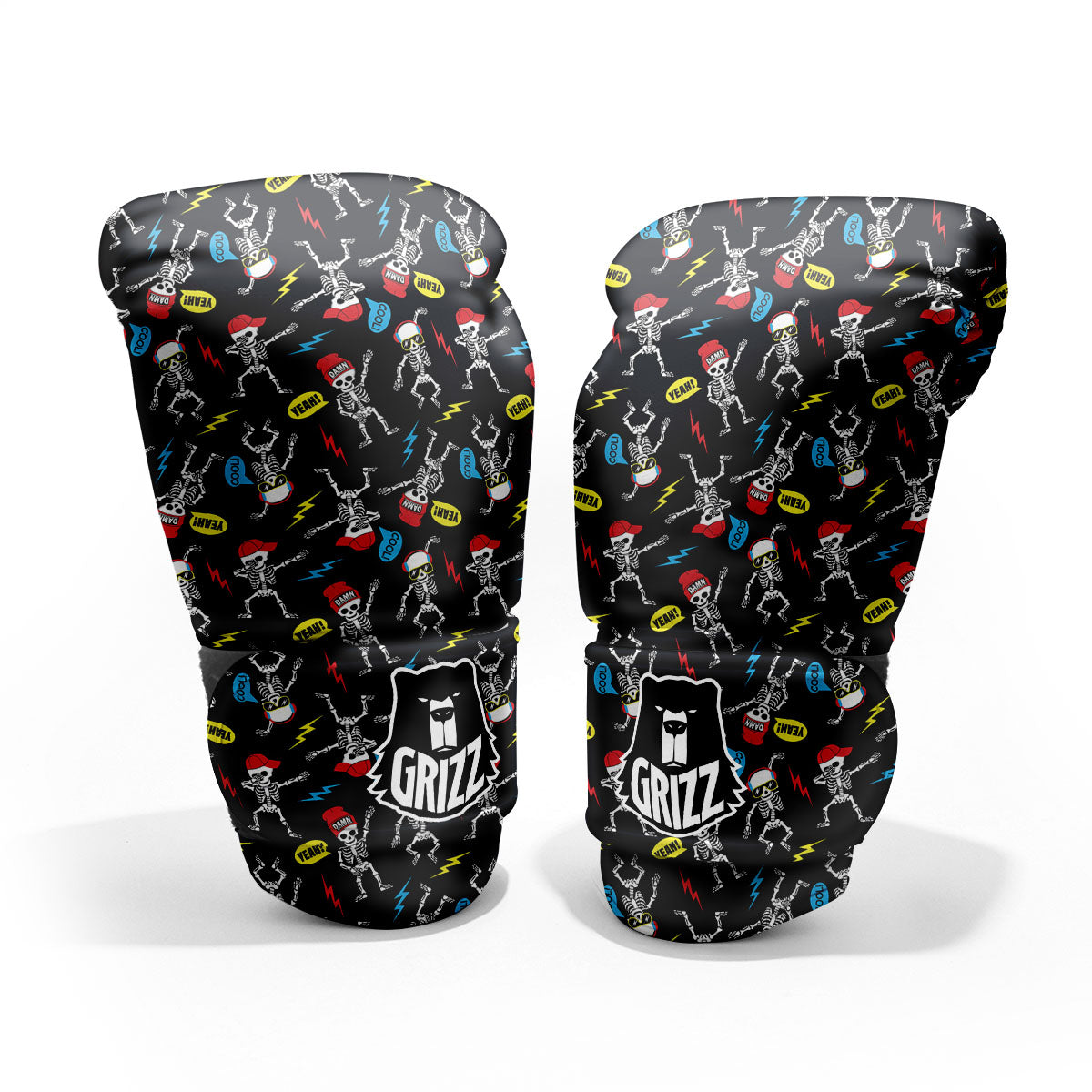 Skeleton Party Fun Print Pattern Pro Boxing Glove