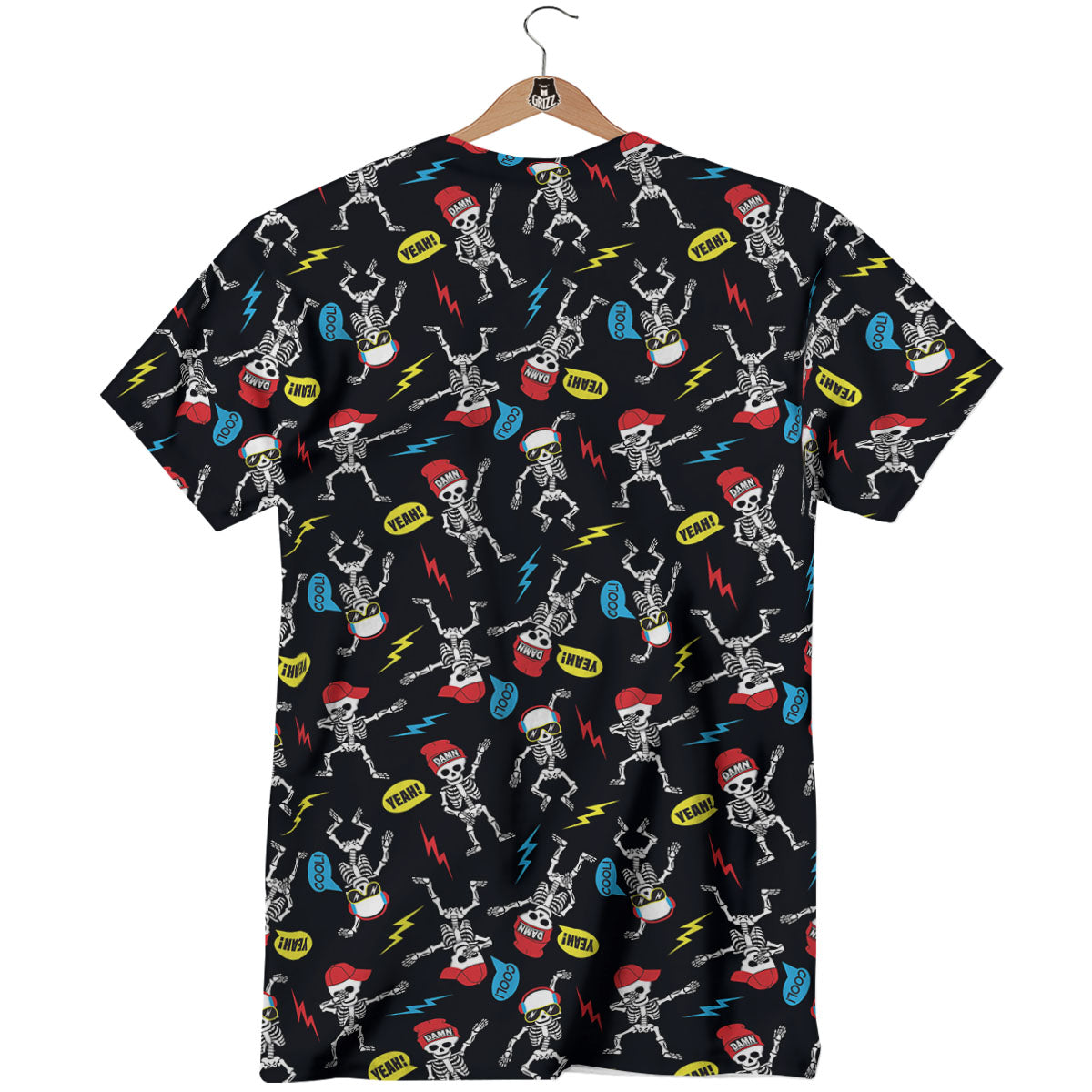 Skeleton Party Fun Print Pattern T-Shirt-grizzshop