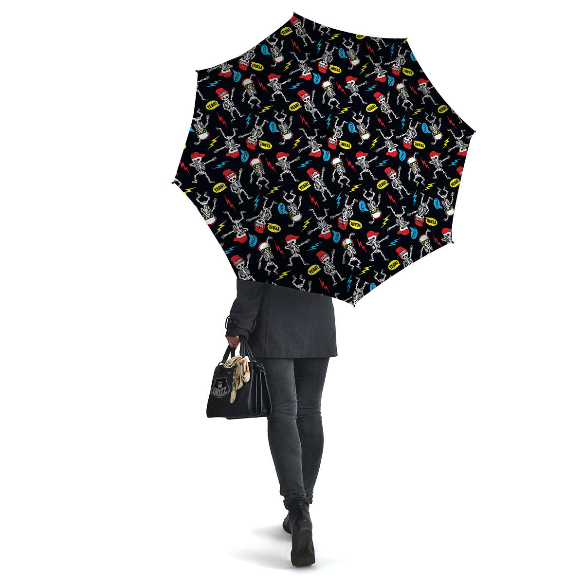 Skeleton Party Fun Print Pattern Umbrella-grizzshop