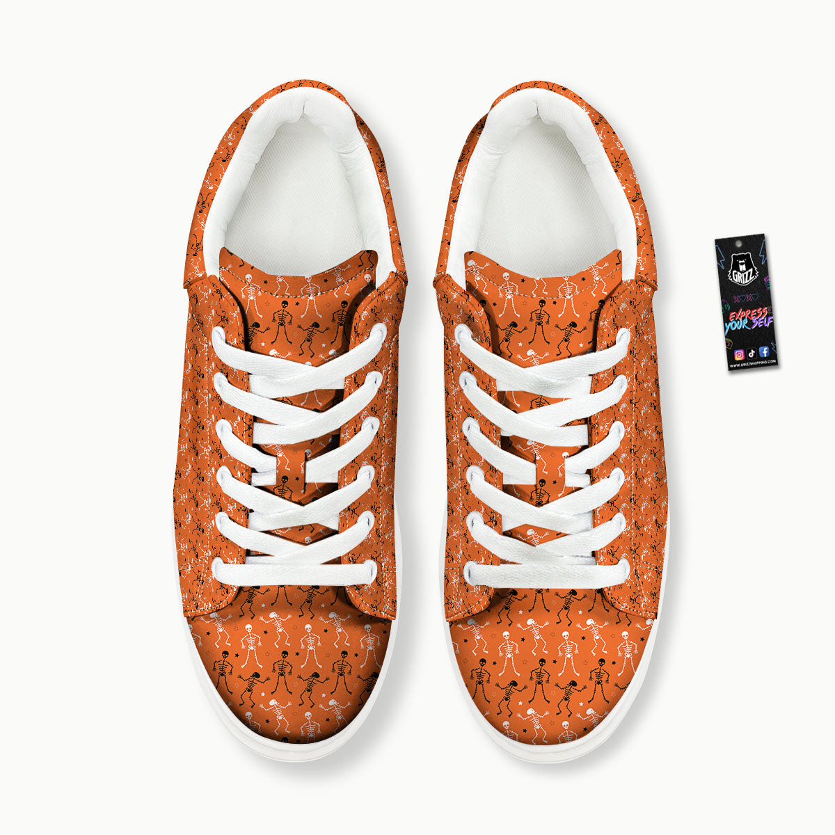 Skeleton Party Halloween Print Pattern Platform Shoes-grizzshop