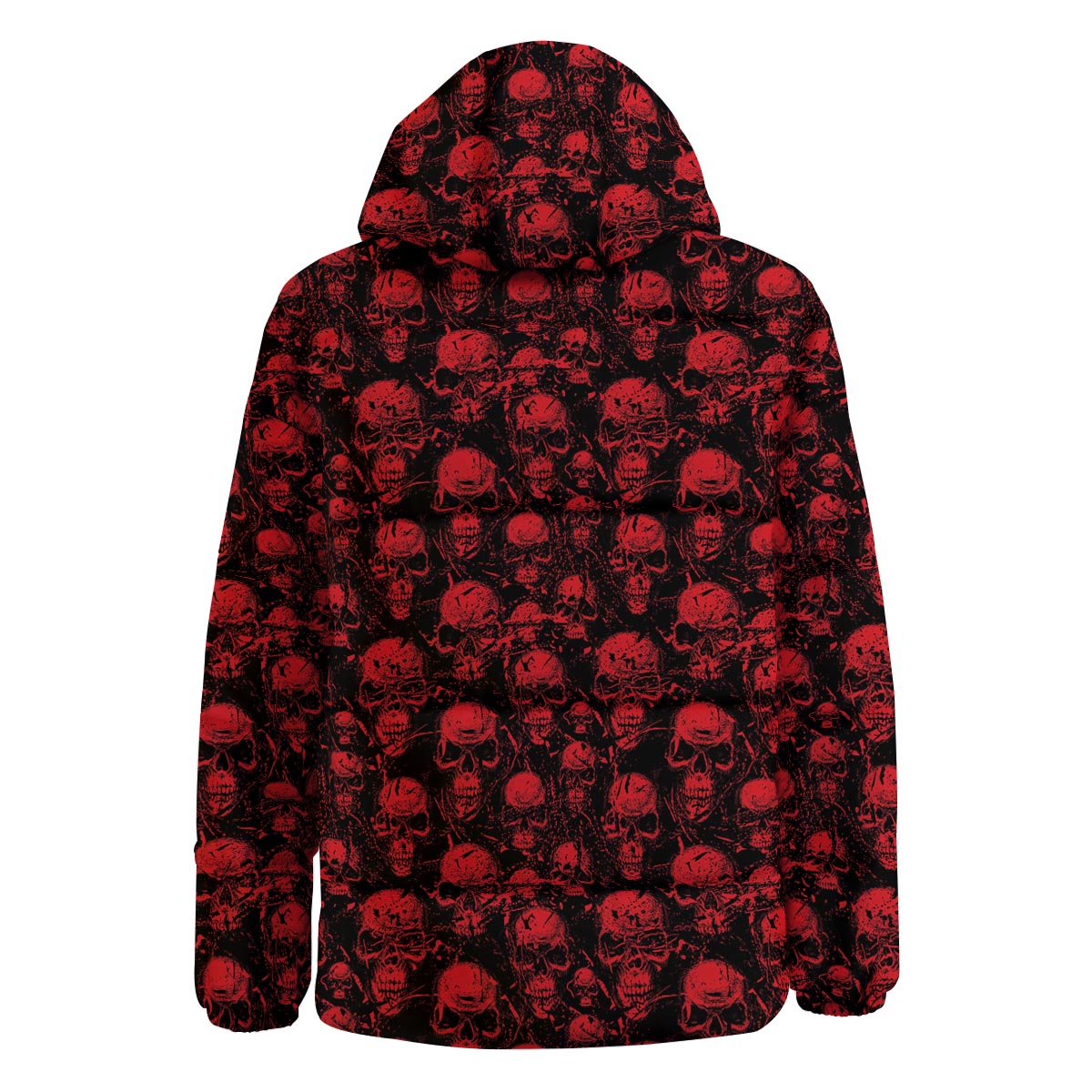Skeleton Scary Print Pattern Down Jacket-grizzshop