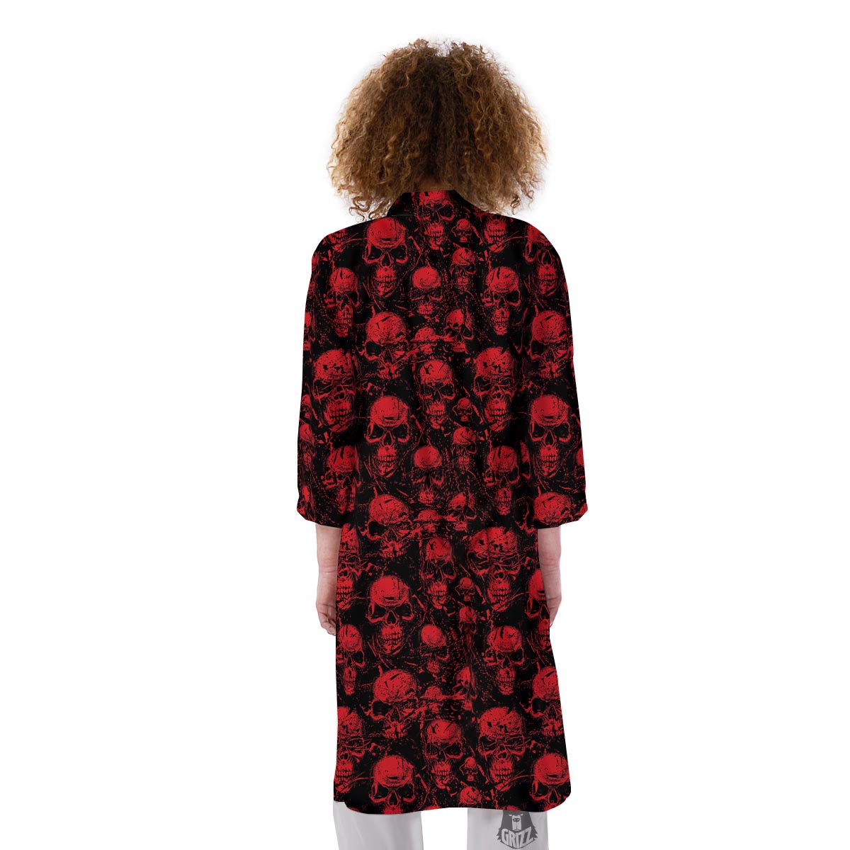 Skeleton Scary Print Pattern Kimono-grizzshop
