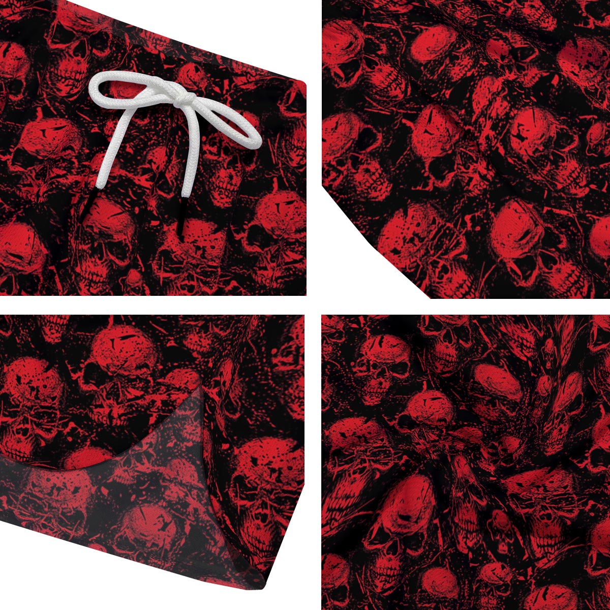 Skeleton Scary Print Pattern Men's Running Shorts-grizzshop