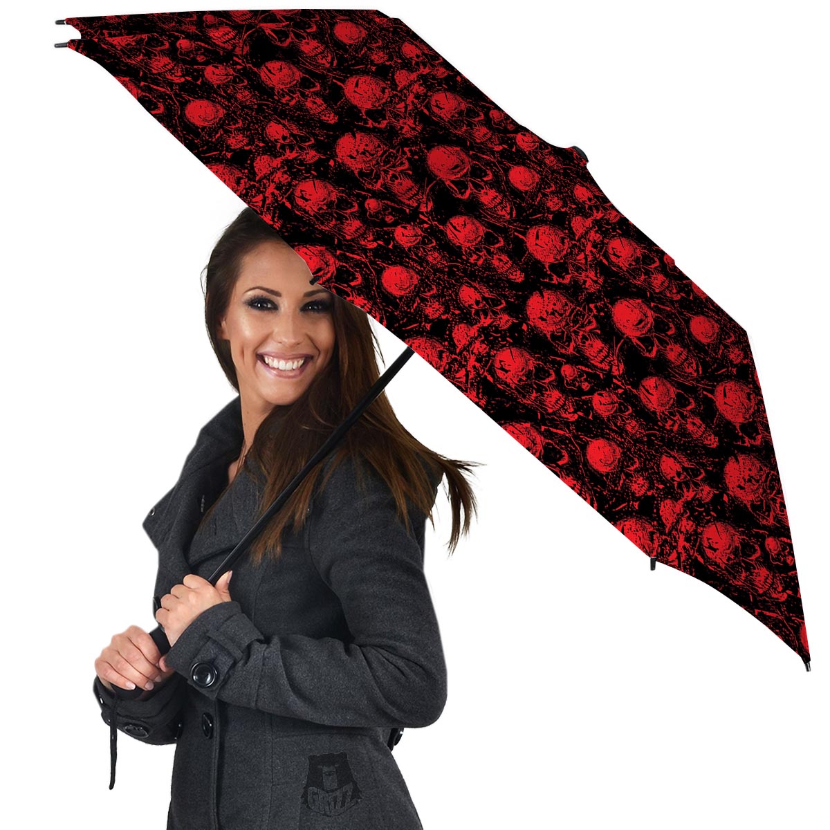 Skeleton Scary Print Pattern Umbrella-grizzshop