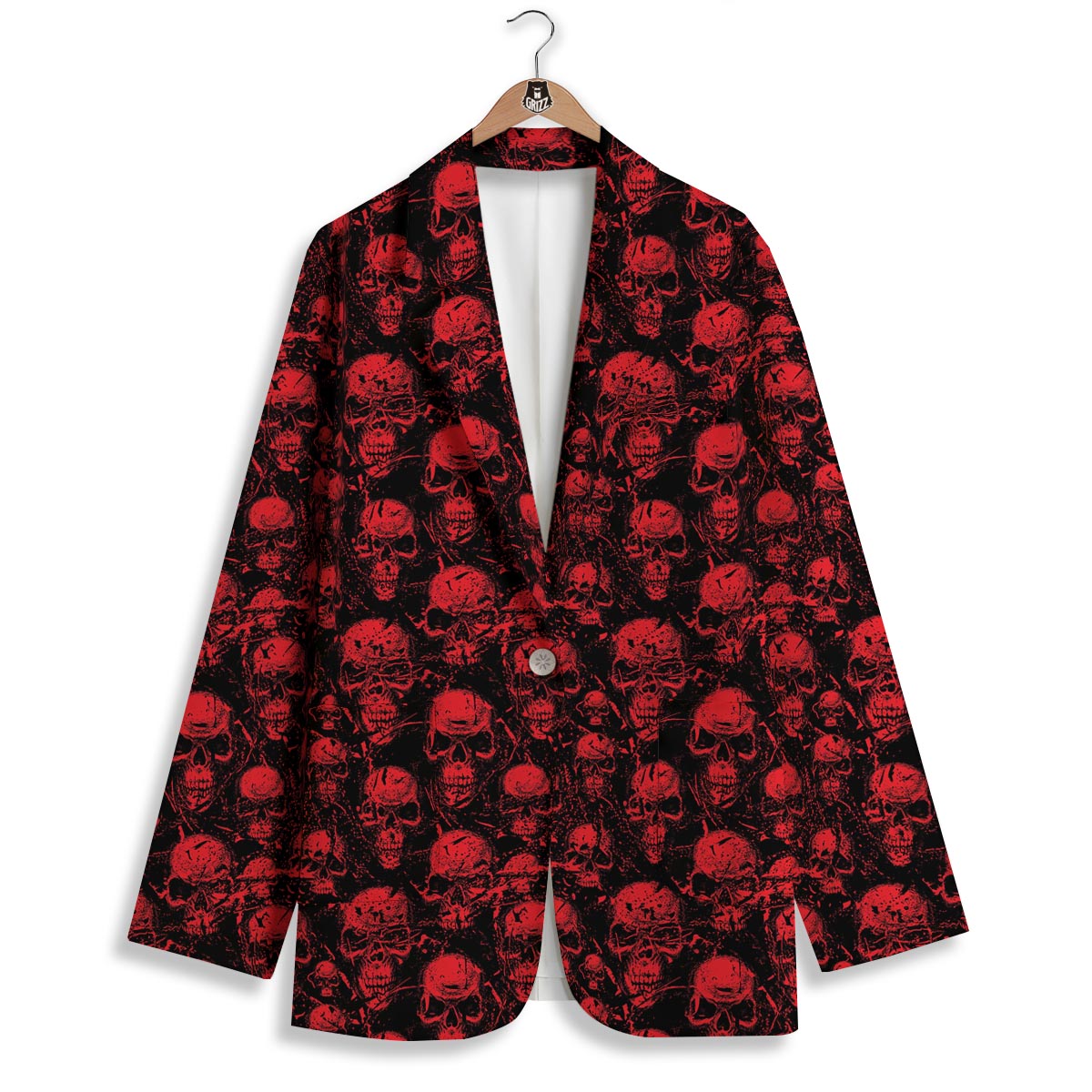 Skeleton Scary Print Pattern Women's Blazer-grizzshop