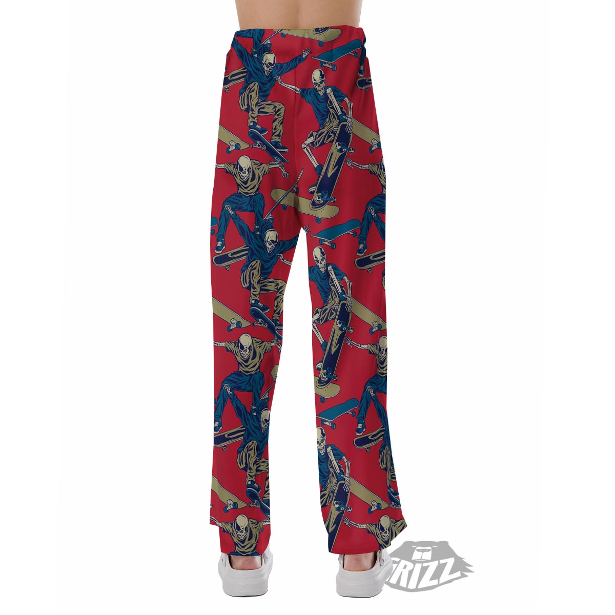 Skeleton Skateboarding Print Pattern Pajama Pants-grizzshop