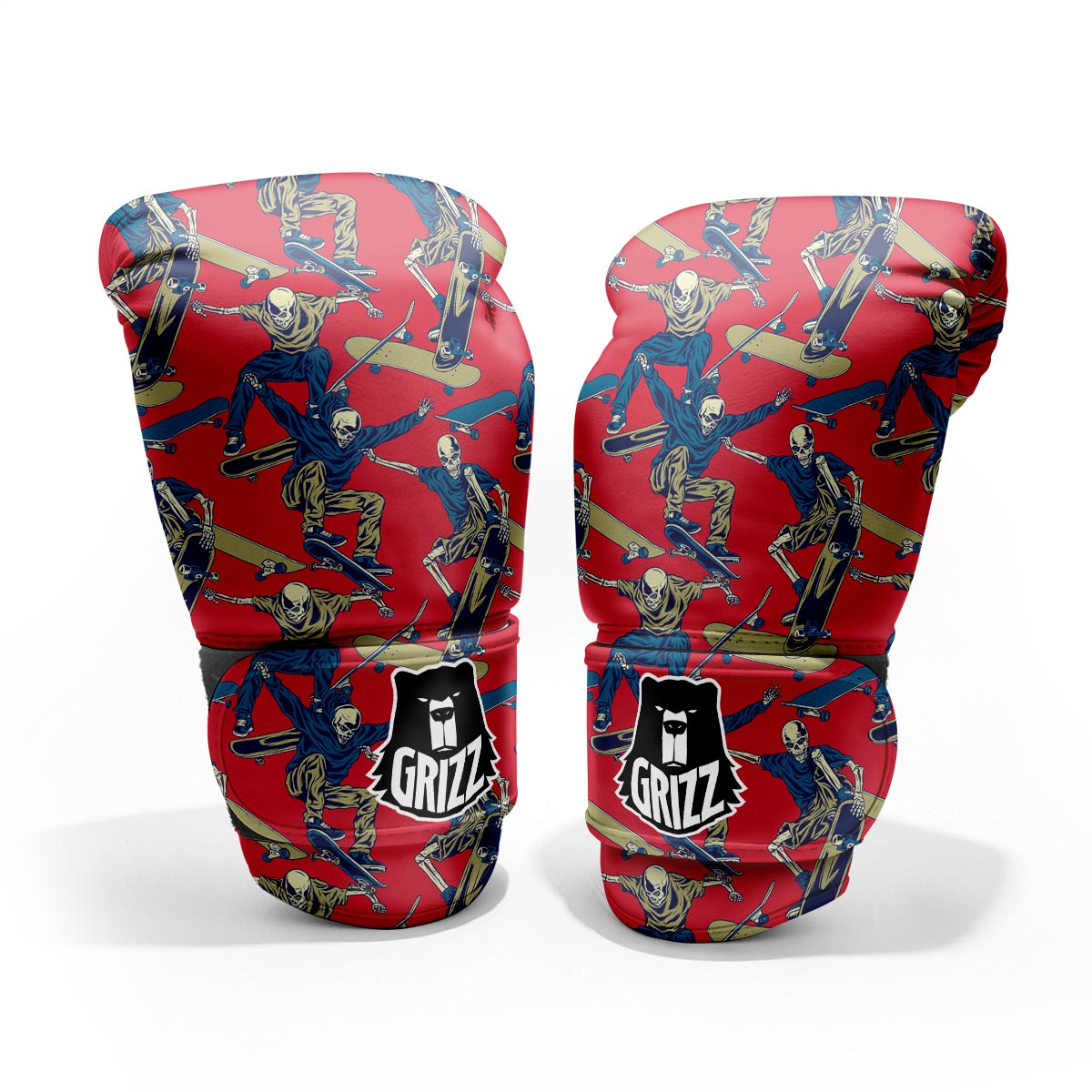 Skeleton Skateboarding Print Pattern Pro Boxing Glove