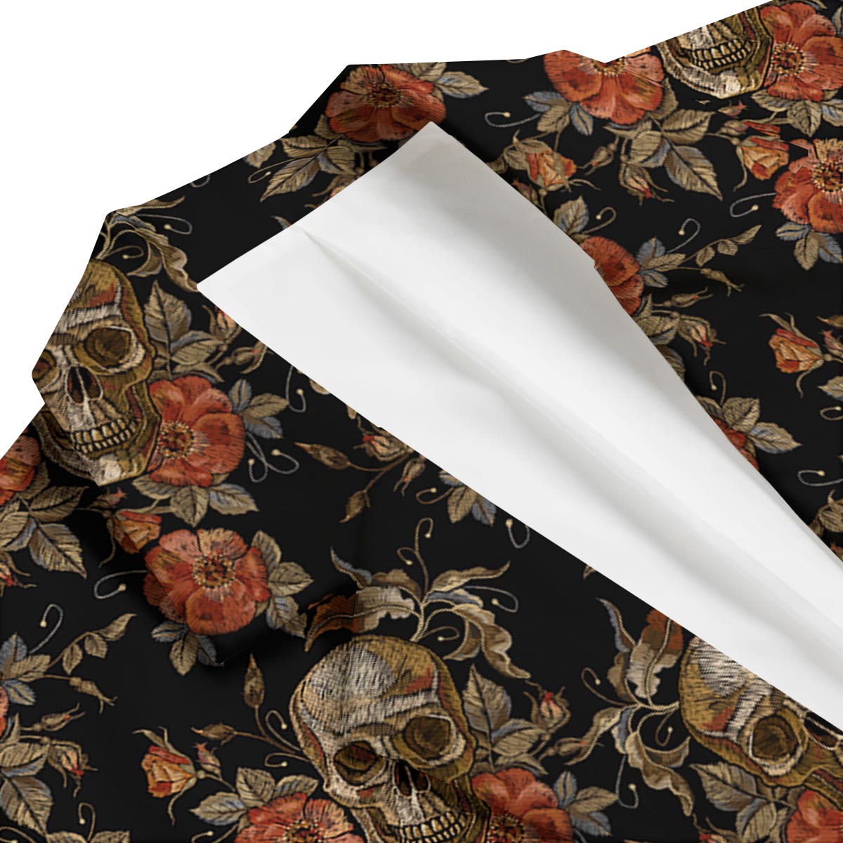 Skeleton Sugar Skull Girly Floral Rose Pattern Print Men's Blazer-grizzshop