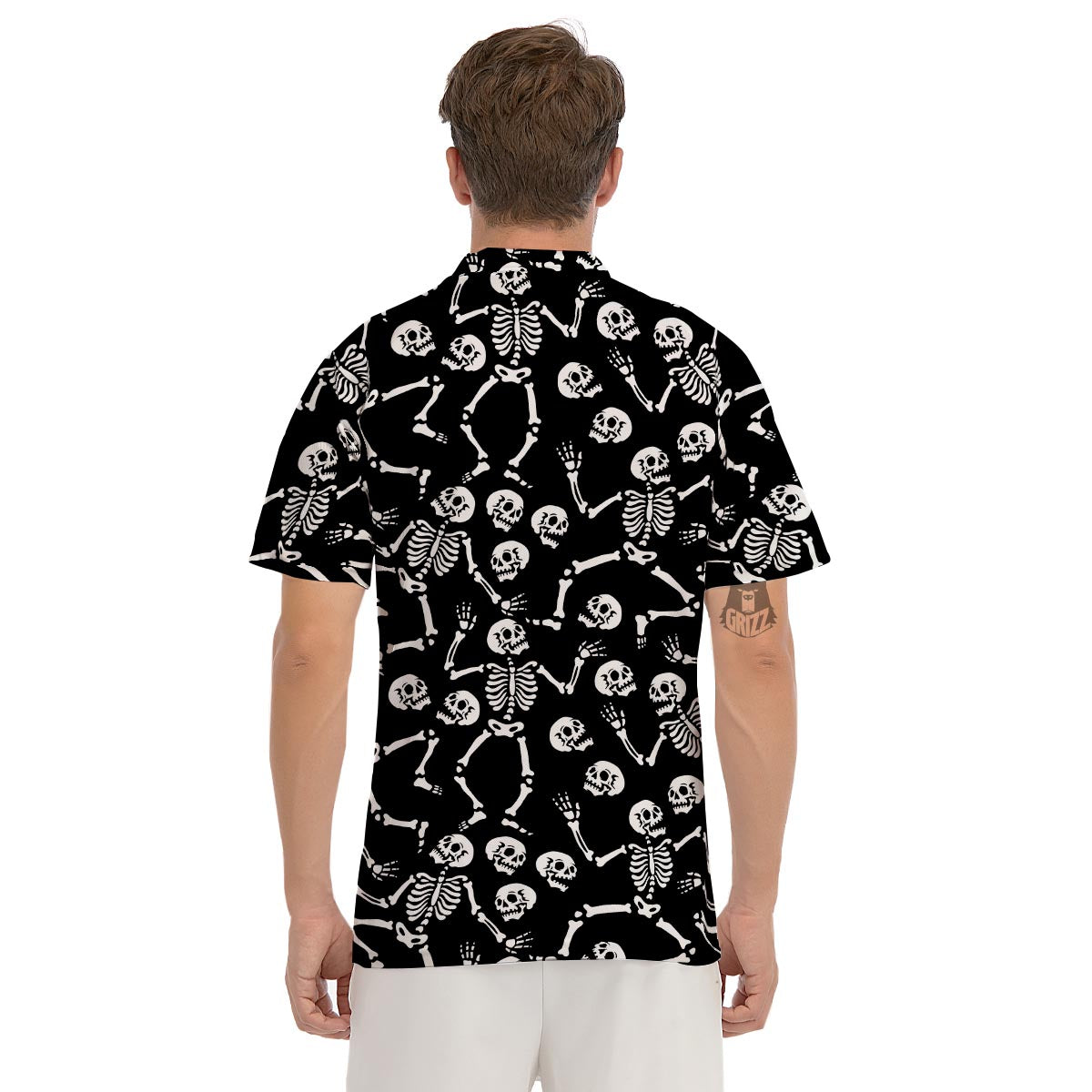 Skeleton Dancing Halloween Men's Golf Shirts-grizzshop