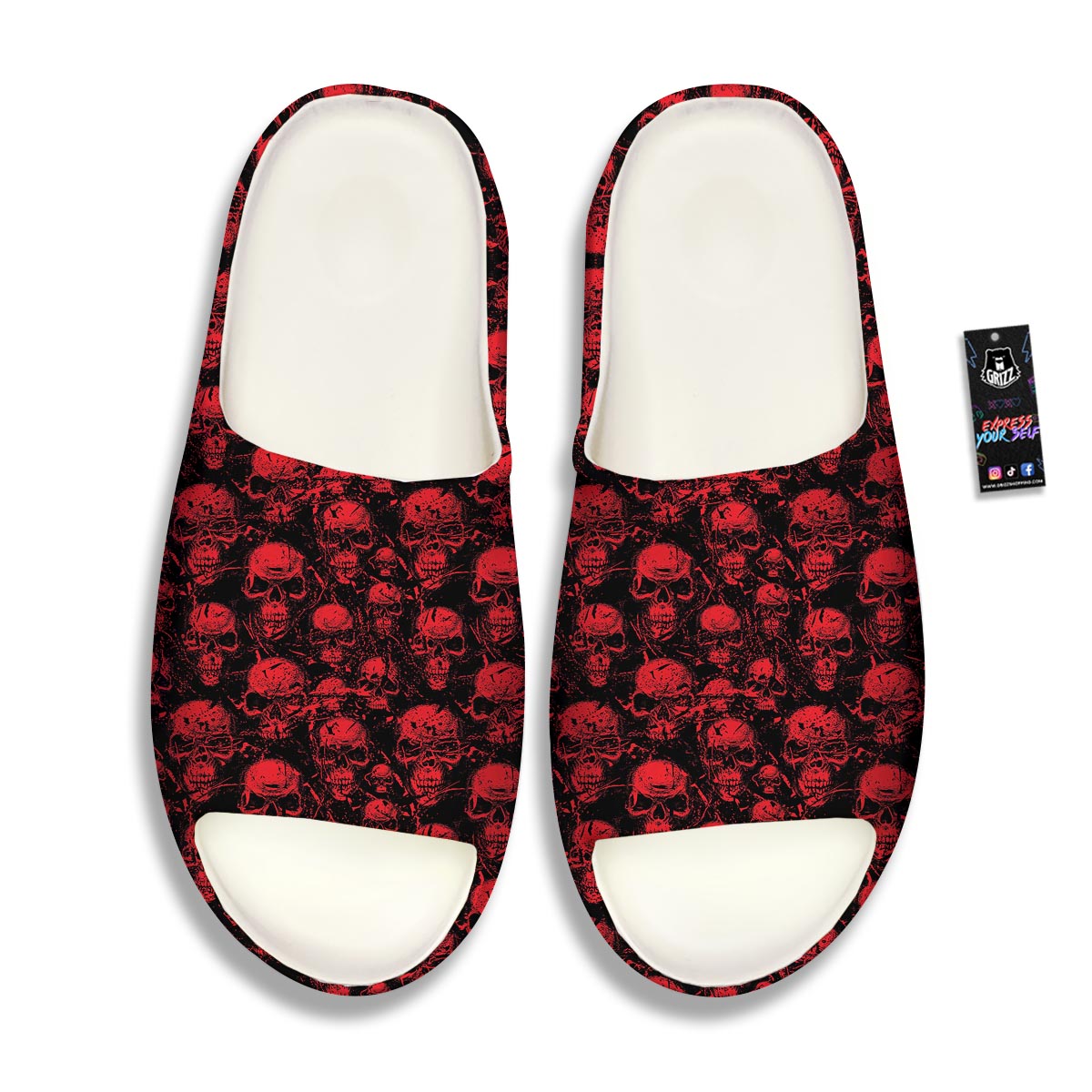 Skeleton Scary Print Pattern Sandals-grizzshop