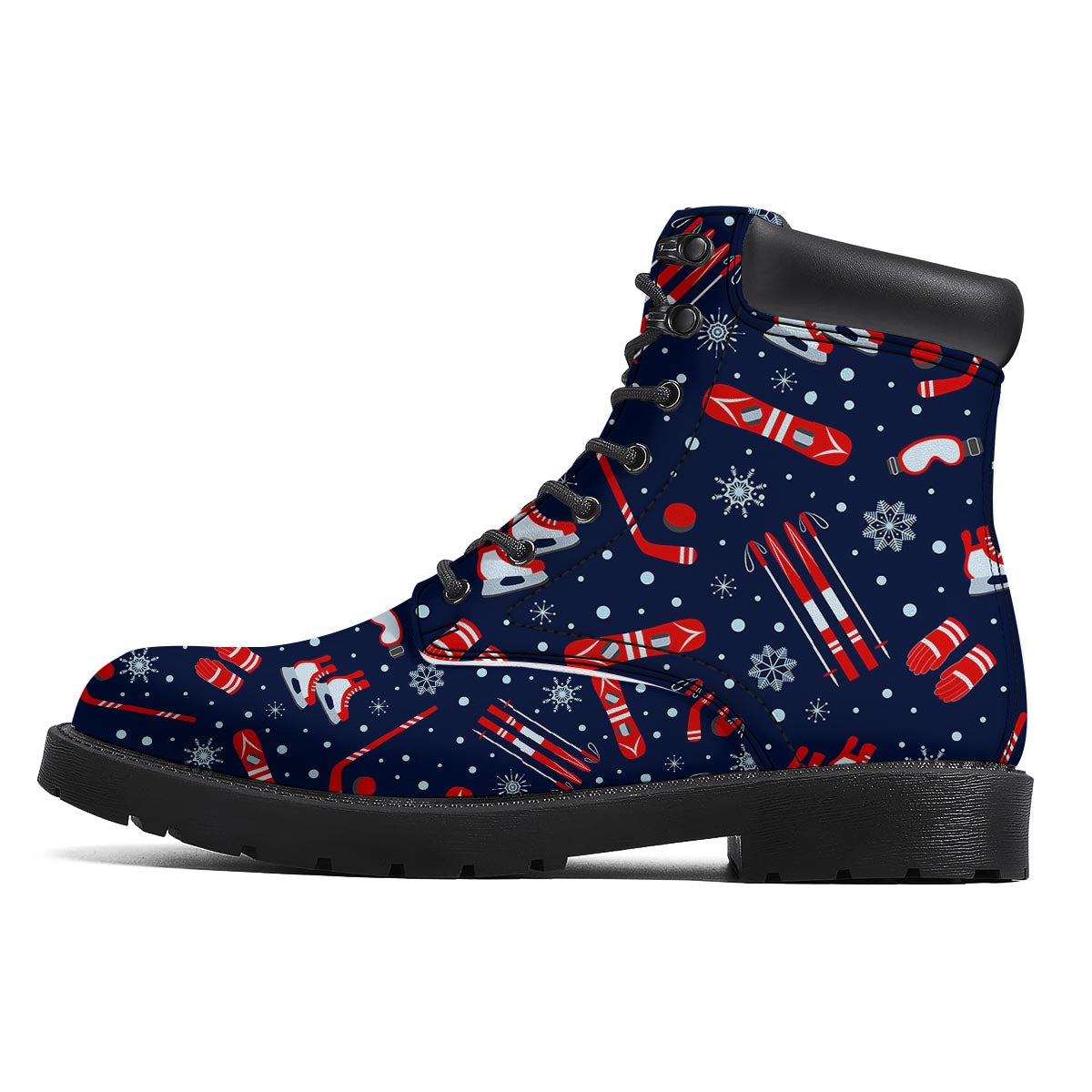 Skiing Equipment Print Pattern Boots-grizzshop