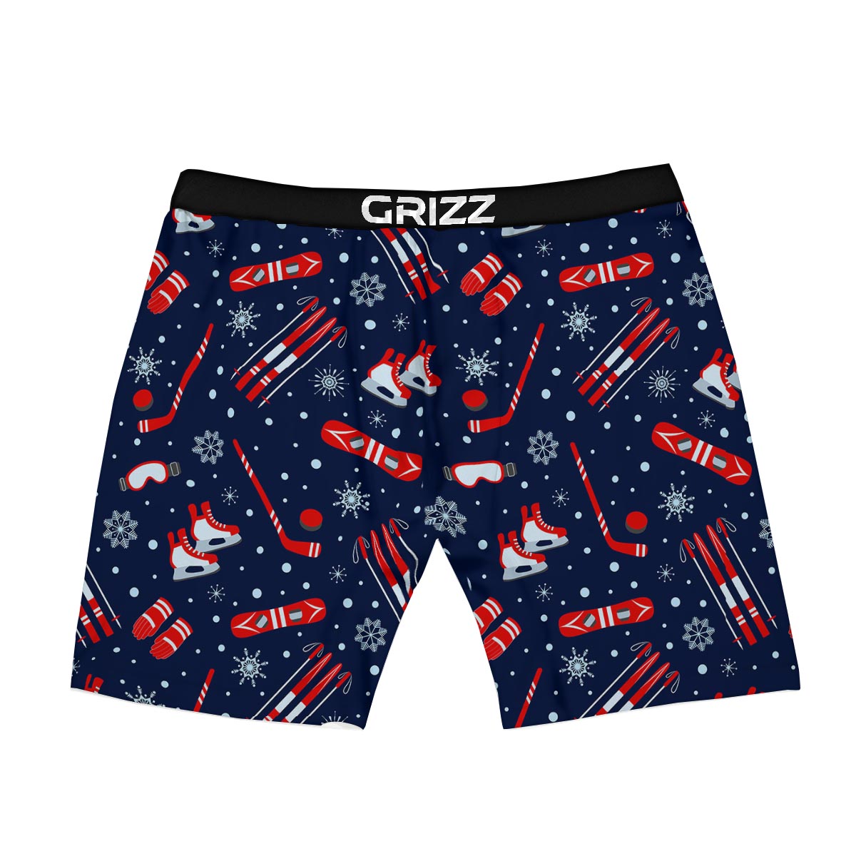 Skiing Equipment Print Pattern Boxer Briefs-grizzshop