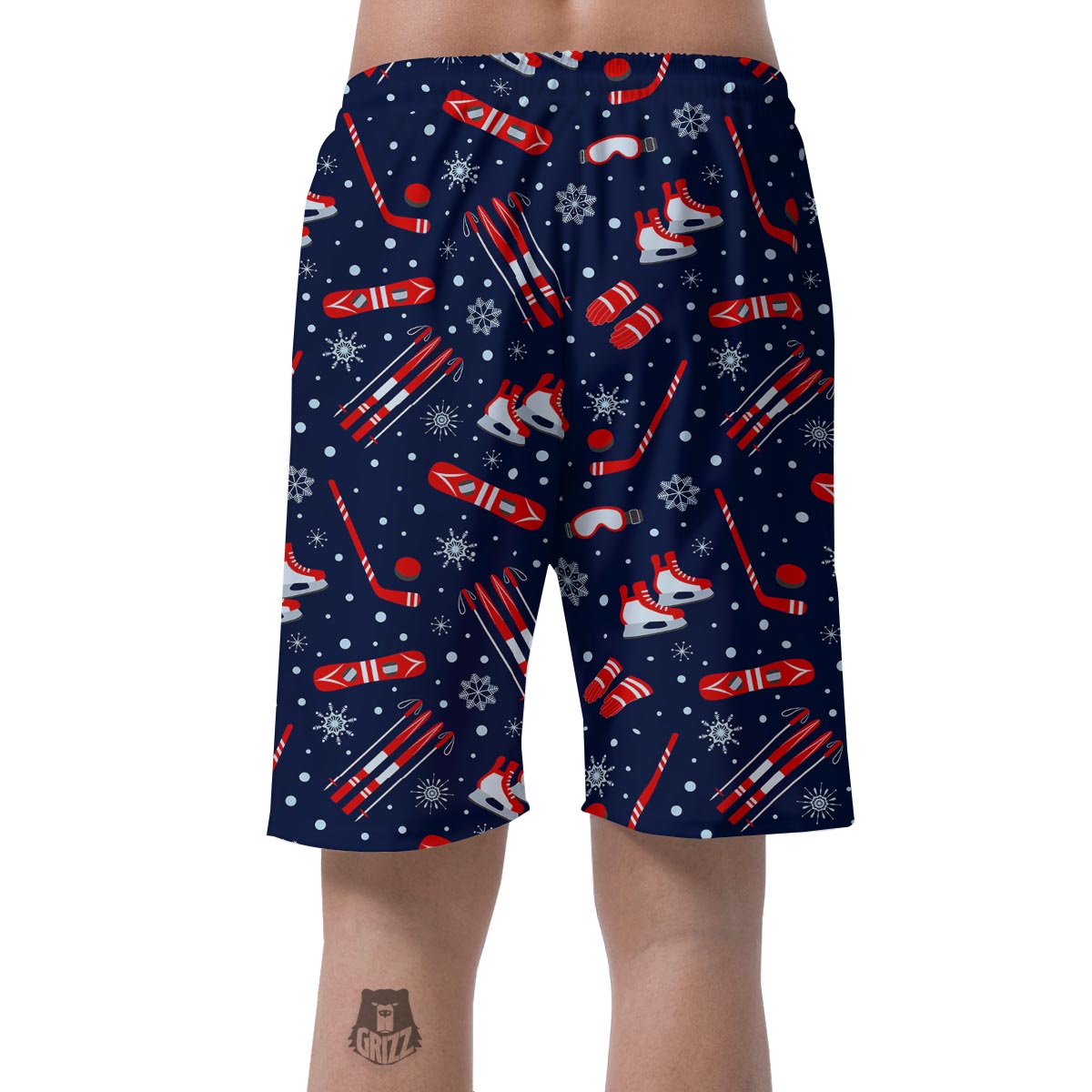 Skiing Equipment Print Pattern Men's Shorts-grizzshop