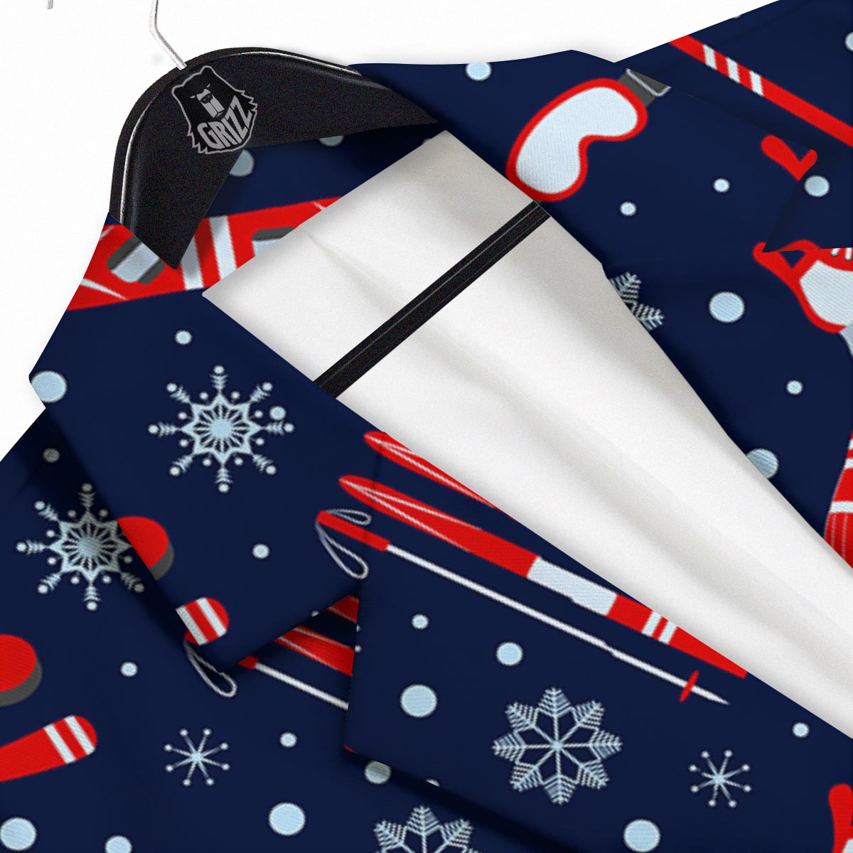 Skiing Equipment Print Pattern Men's Sport Coat-grizzshop