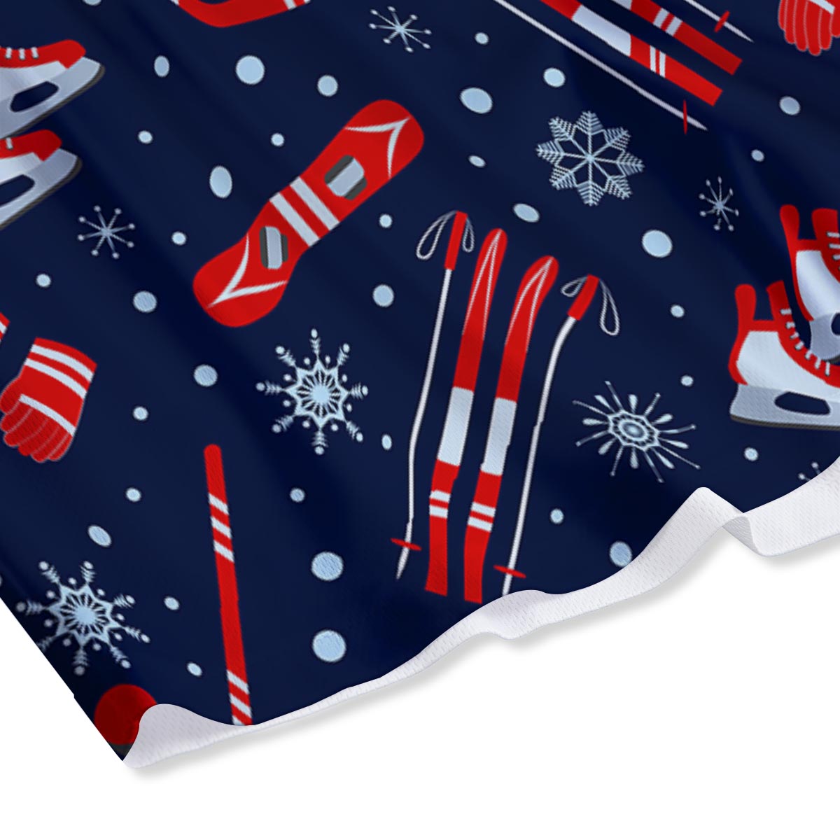 Skiing Equipment Print Pattern Mesh Shorts-grizzshop
