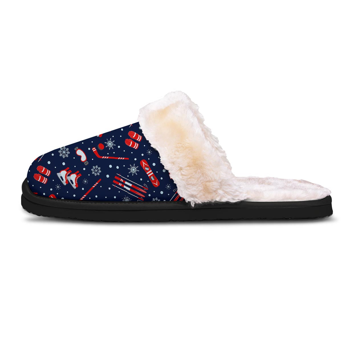 Skiing Equipment Print Pattern Slippers-grizzshop
