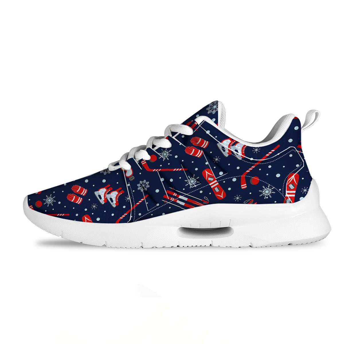 Skiing Equipment Print Pattern Tennis Shoes-grizzshop