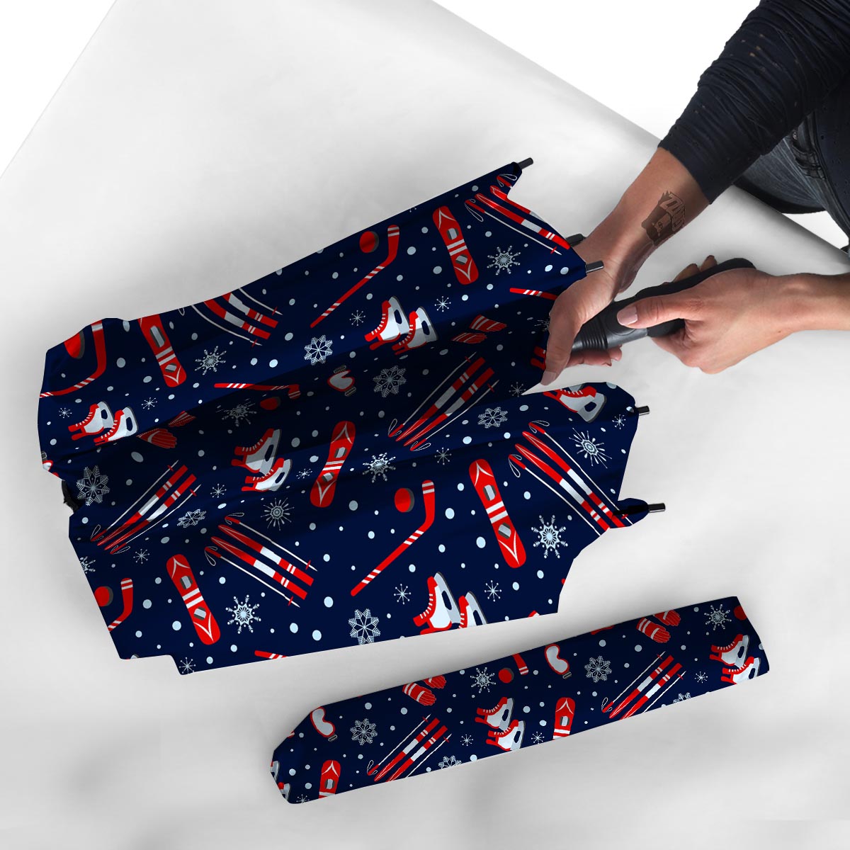 Skiing Equipment Print Pattern Umbrella-grizzshop