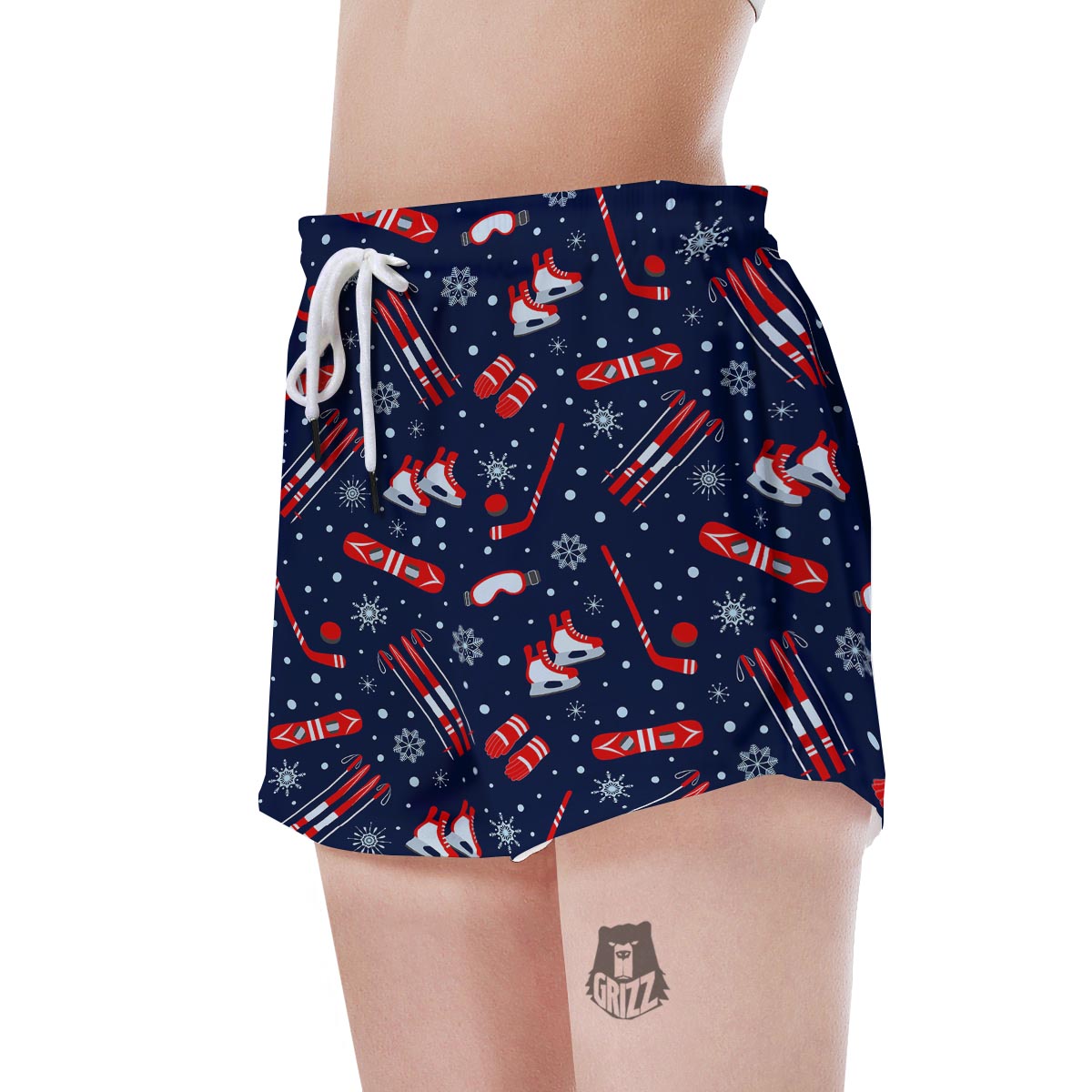 Skiing Equipment Print Pattern Women's Shorts-grizzshop