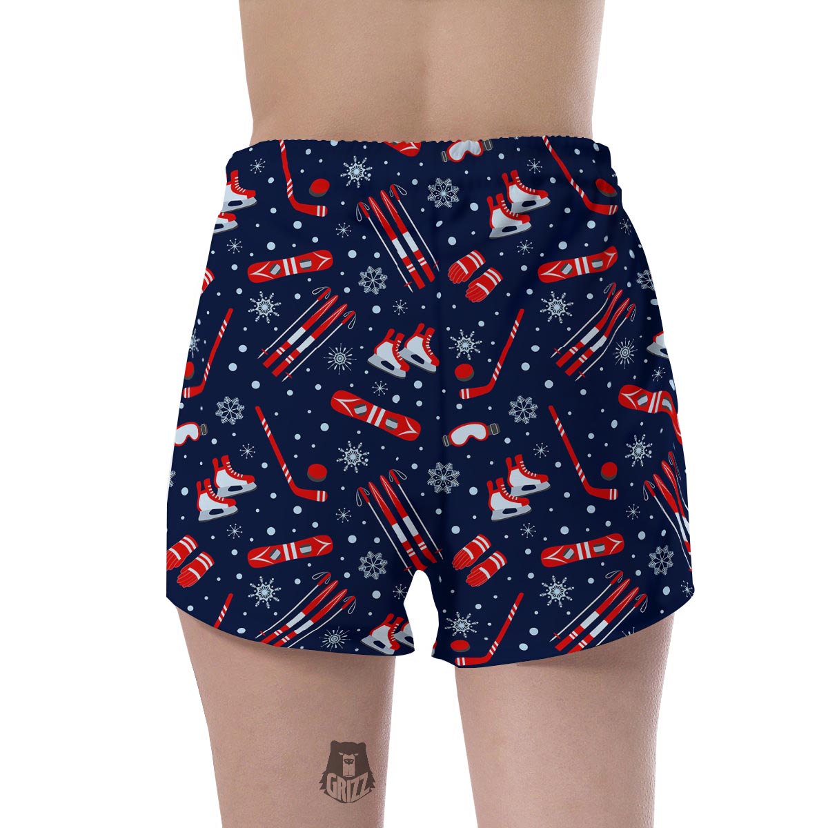 Skiing Equipment Print Pattern Women's Shorts-grizzshop