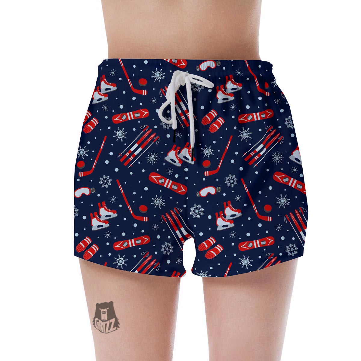 Skiing Equipment Print Pattern Women's Shorts-grizzshop