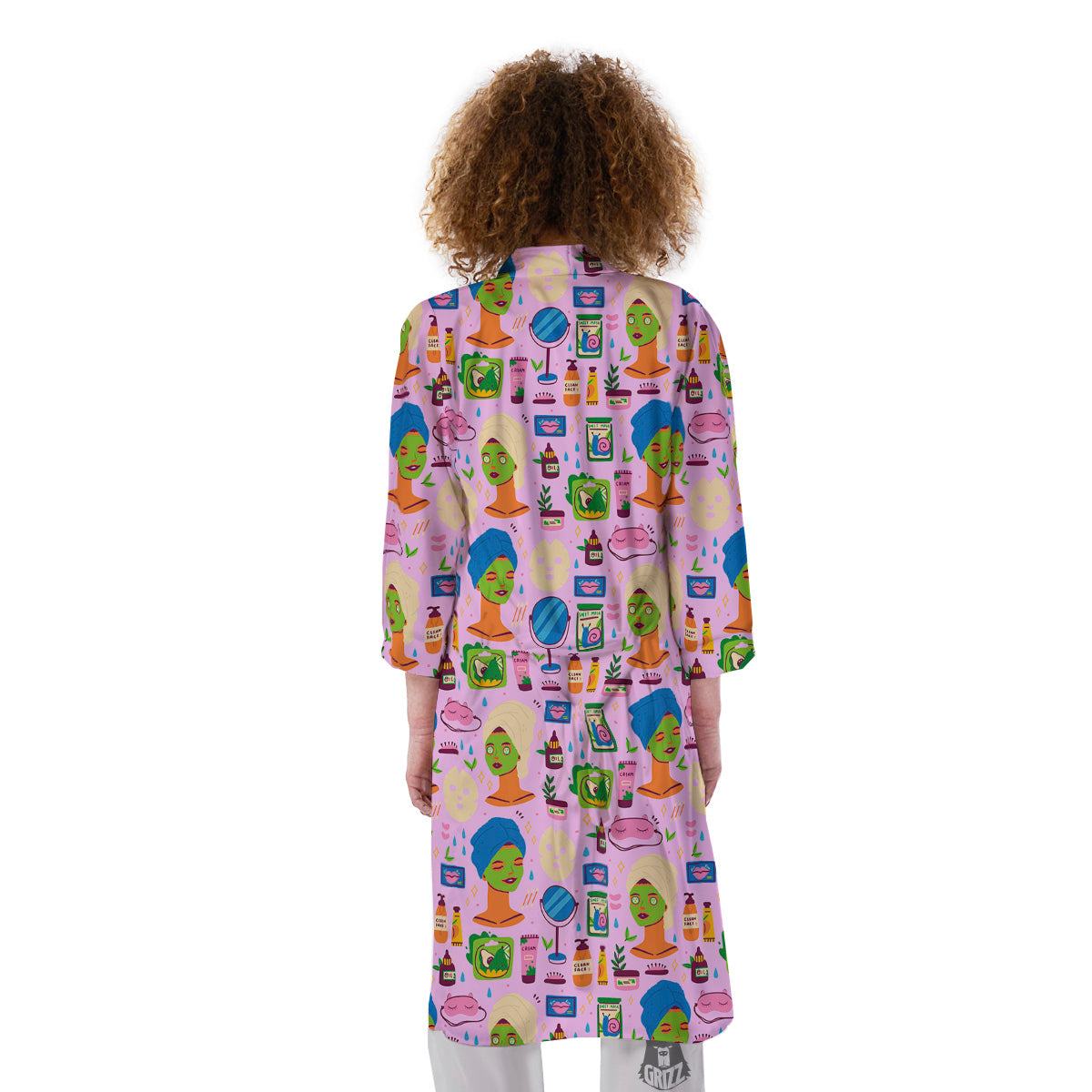 Skin Care And Face Care Print Pattern Kimono-grizzshop