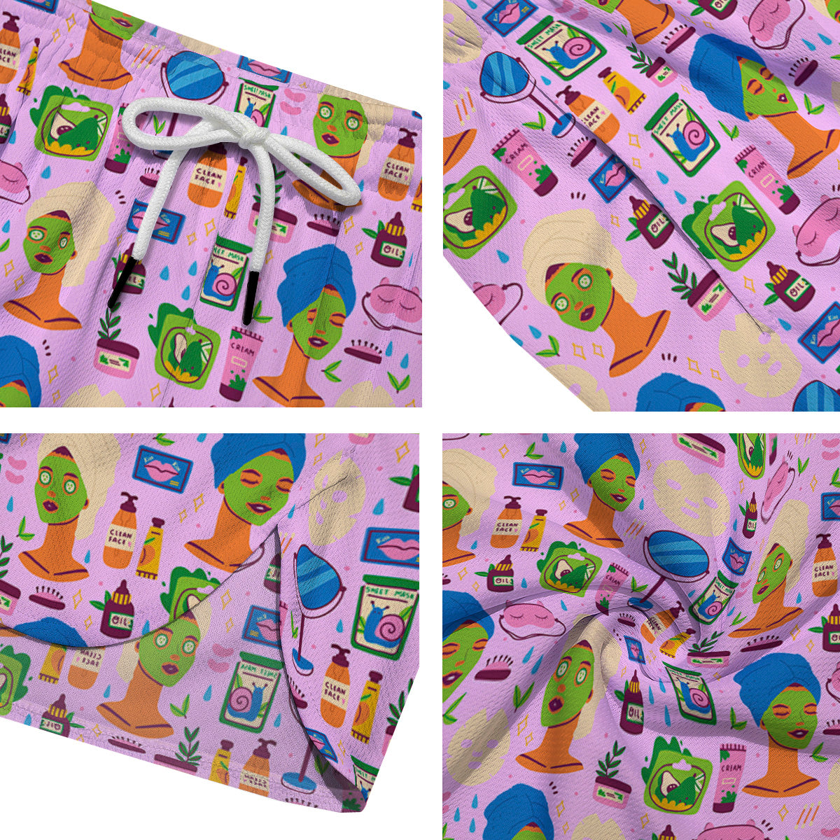Skin Care And Face Care Print Pattern Men's Running Shorts-grizzshop