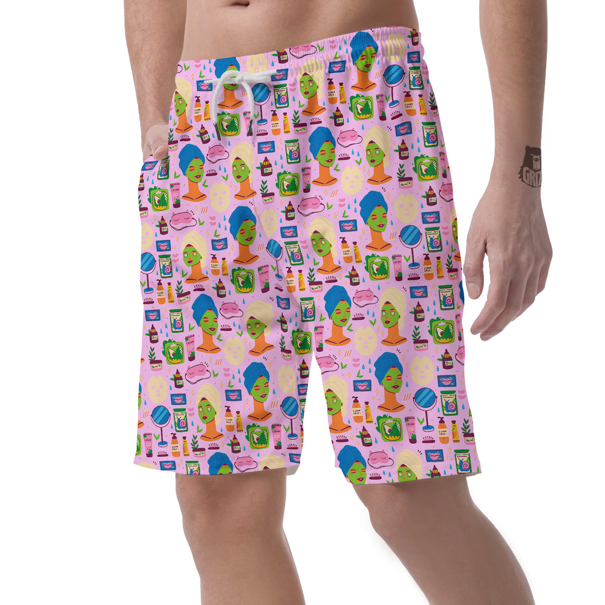 Skin Care And Face Care Print Pattern Men's Shorts-grizzshop
