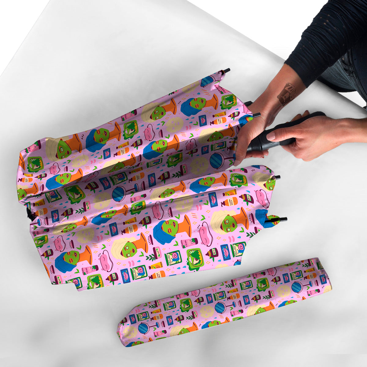 Skin Care And Face Care Print Pattern Umbrella-grizzshop