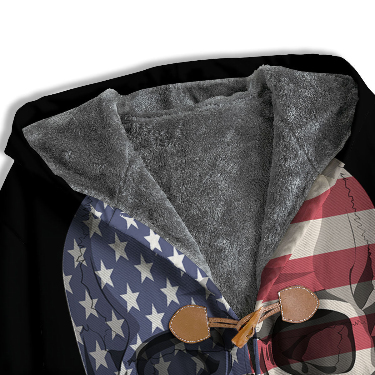 Skull American Flag Print Men's Windbreaker Jacket-grizzshop