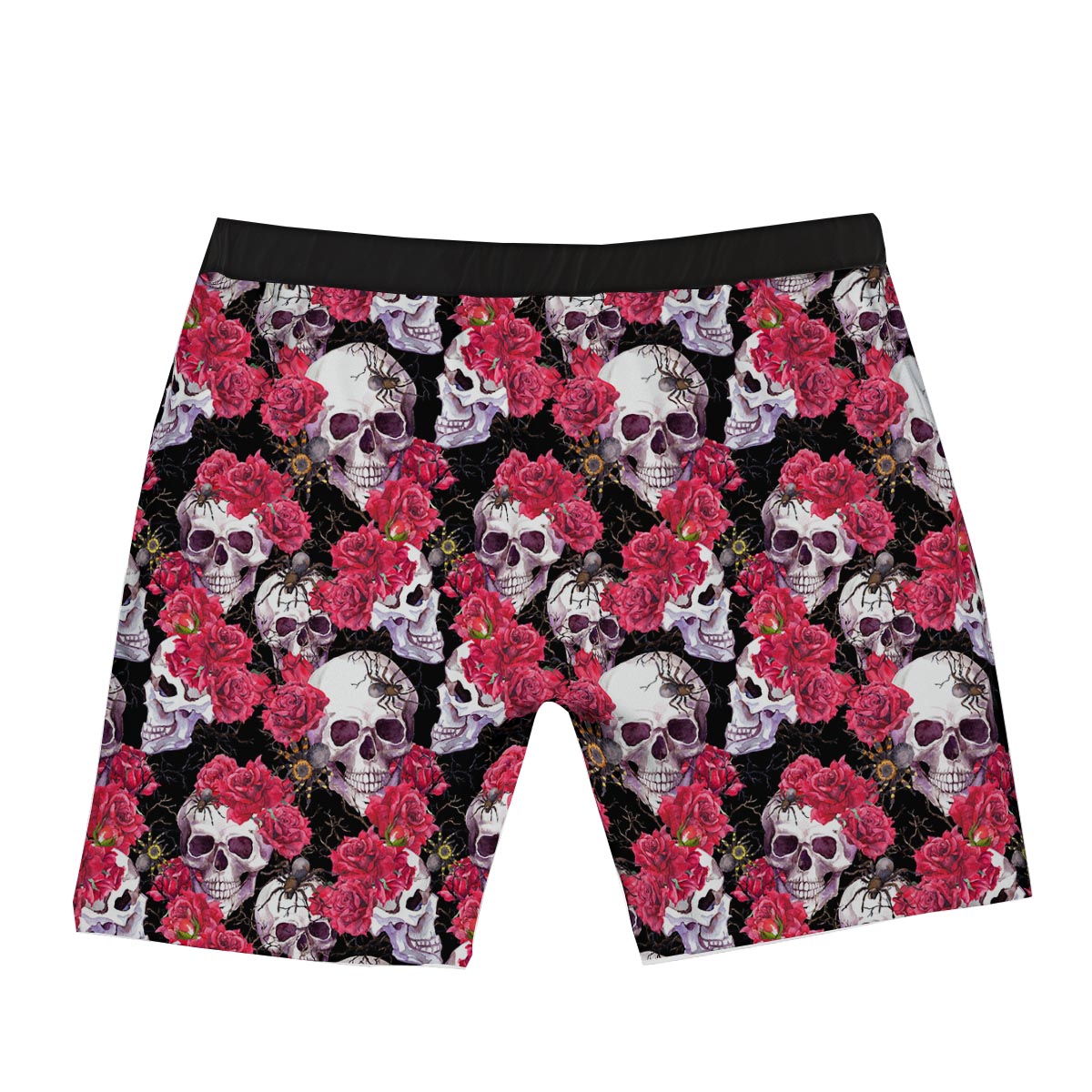 Skull And Rose Print Pattern Boxer Briefs-grizzshop