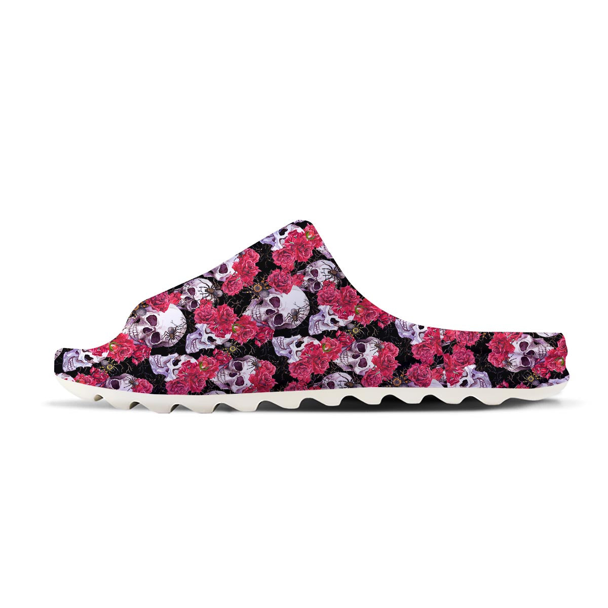 Skull And Rose Print Pattern Sandals-grizzshop