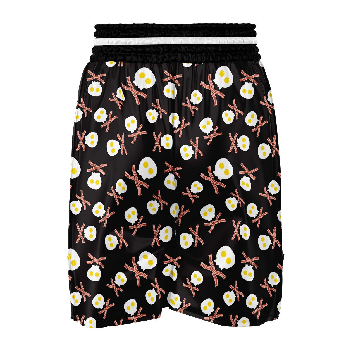 Skull Bacon Egg Pattern Print Boxing Shorts-grizzshop