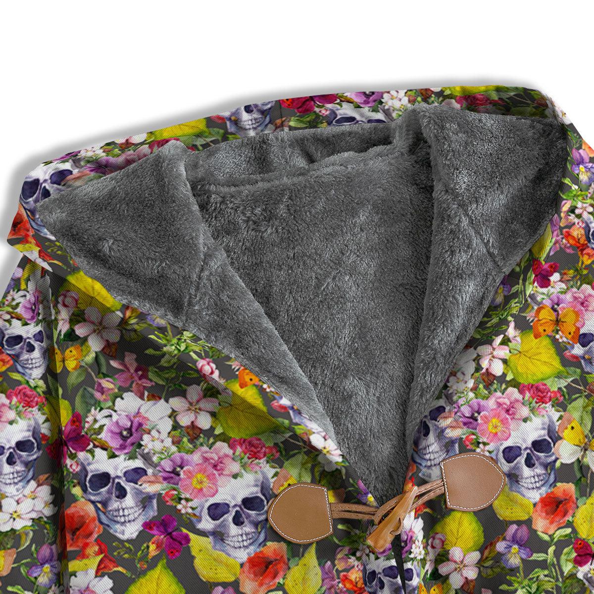 Skull Blossom Flowers Print Pattern Men's Windbreaker Jacket-grizzshop