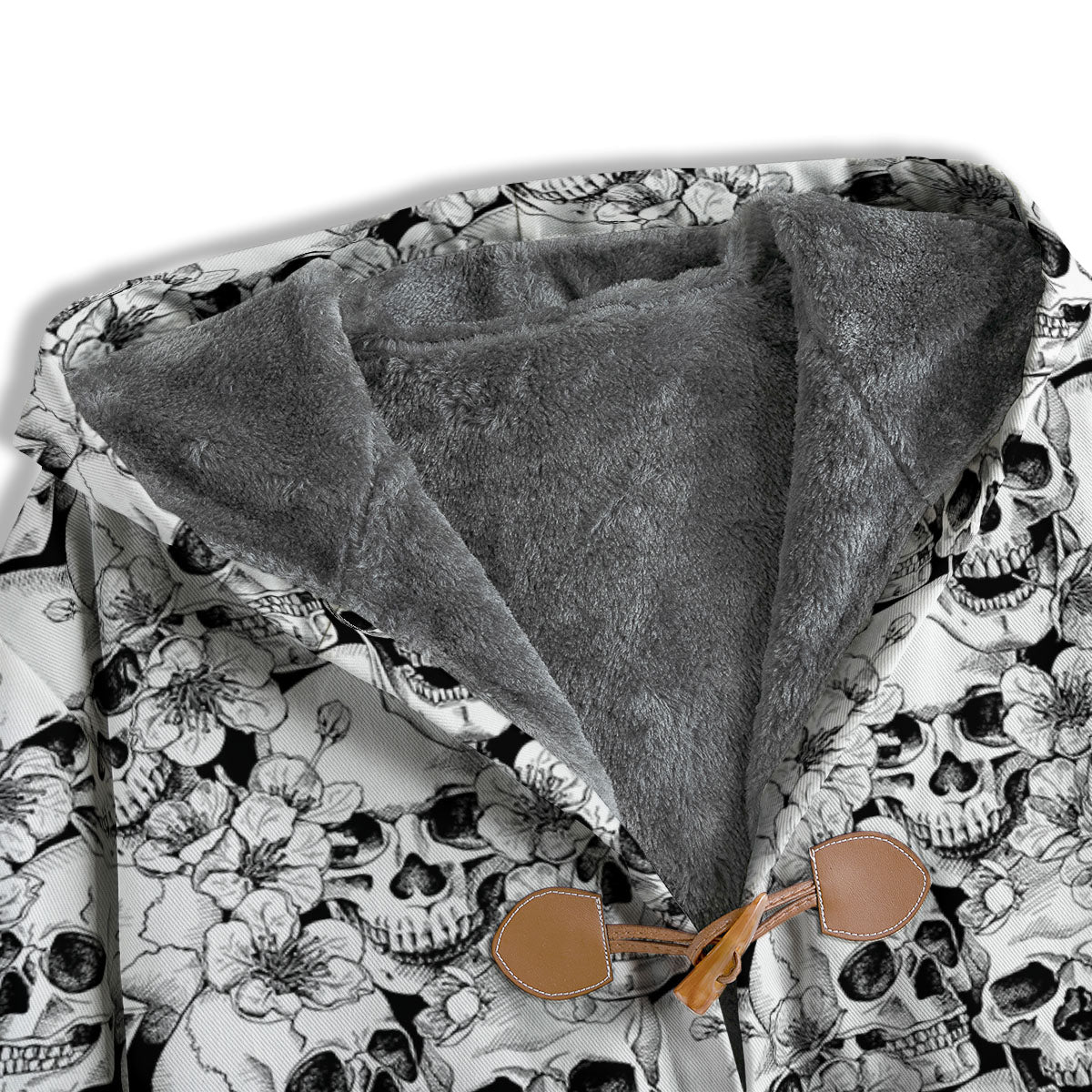 Skull Blossom Peony Print Pattern Men's Windbreaker Jacket-grizzshop