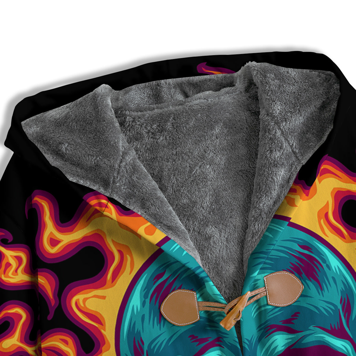 Skull Burning Print Men's Windbreaker Jacket-grizzshop