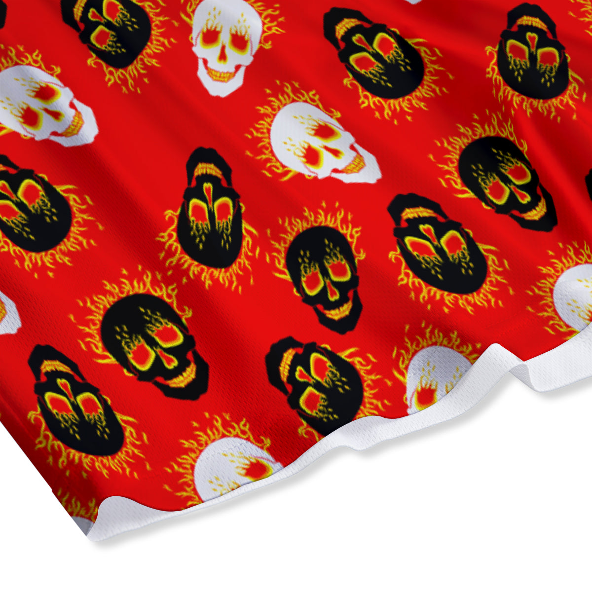 Skull Burning Print Pattern Mesh Shorts-grizzshop