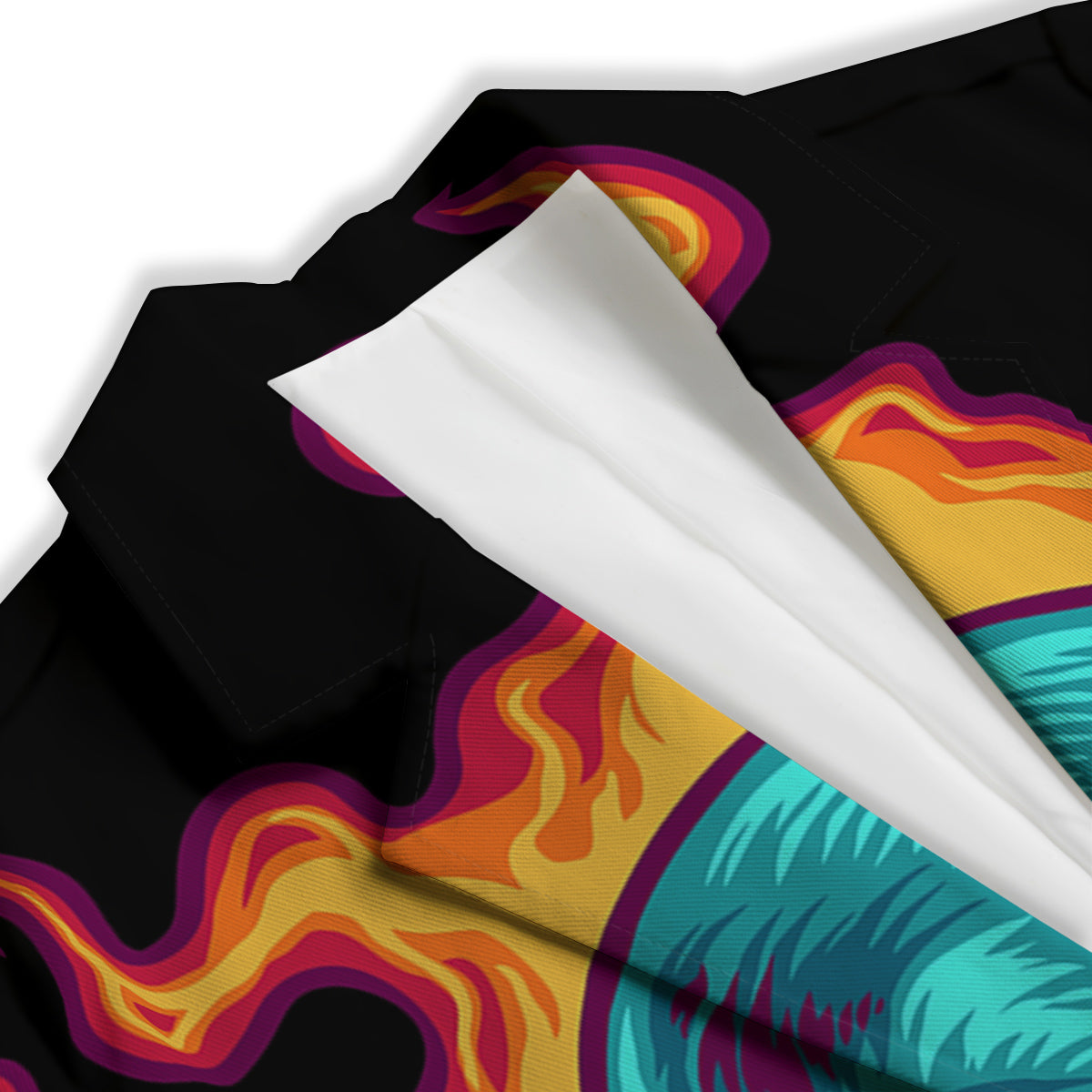 Skull Burning Print Women's Blazer-grizzshop