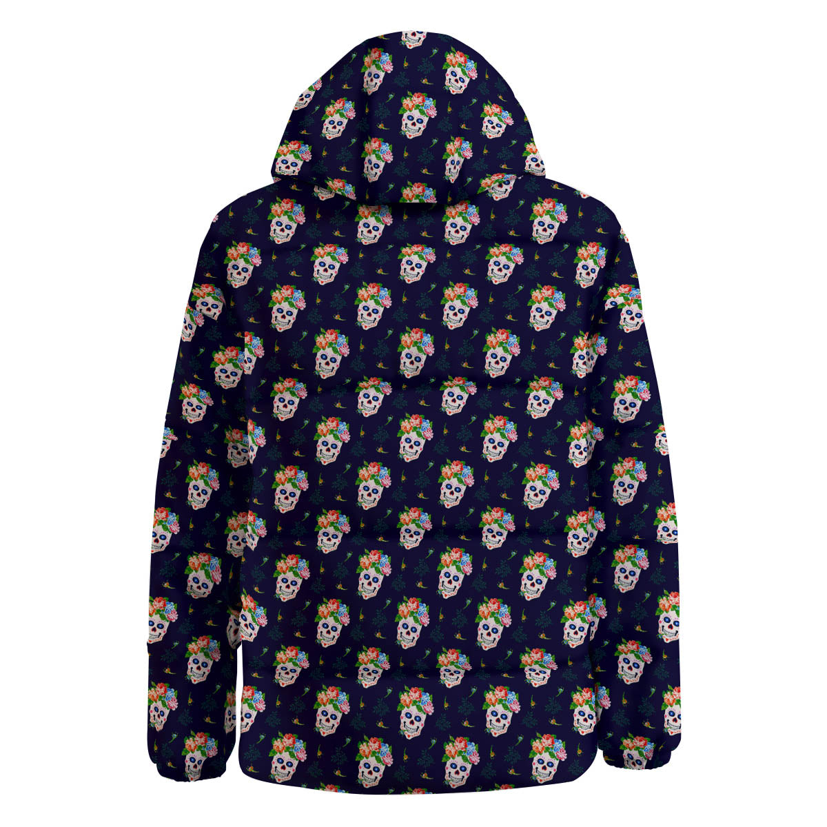 Skull Calavera Girl Print Pattern Down Jacket-grizzshop