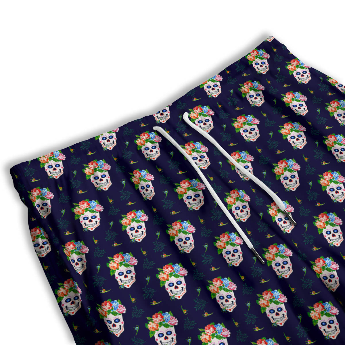 Skull Calavera Girl Print Pattern Men's Athletic Shorts