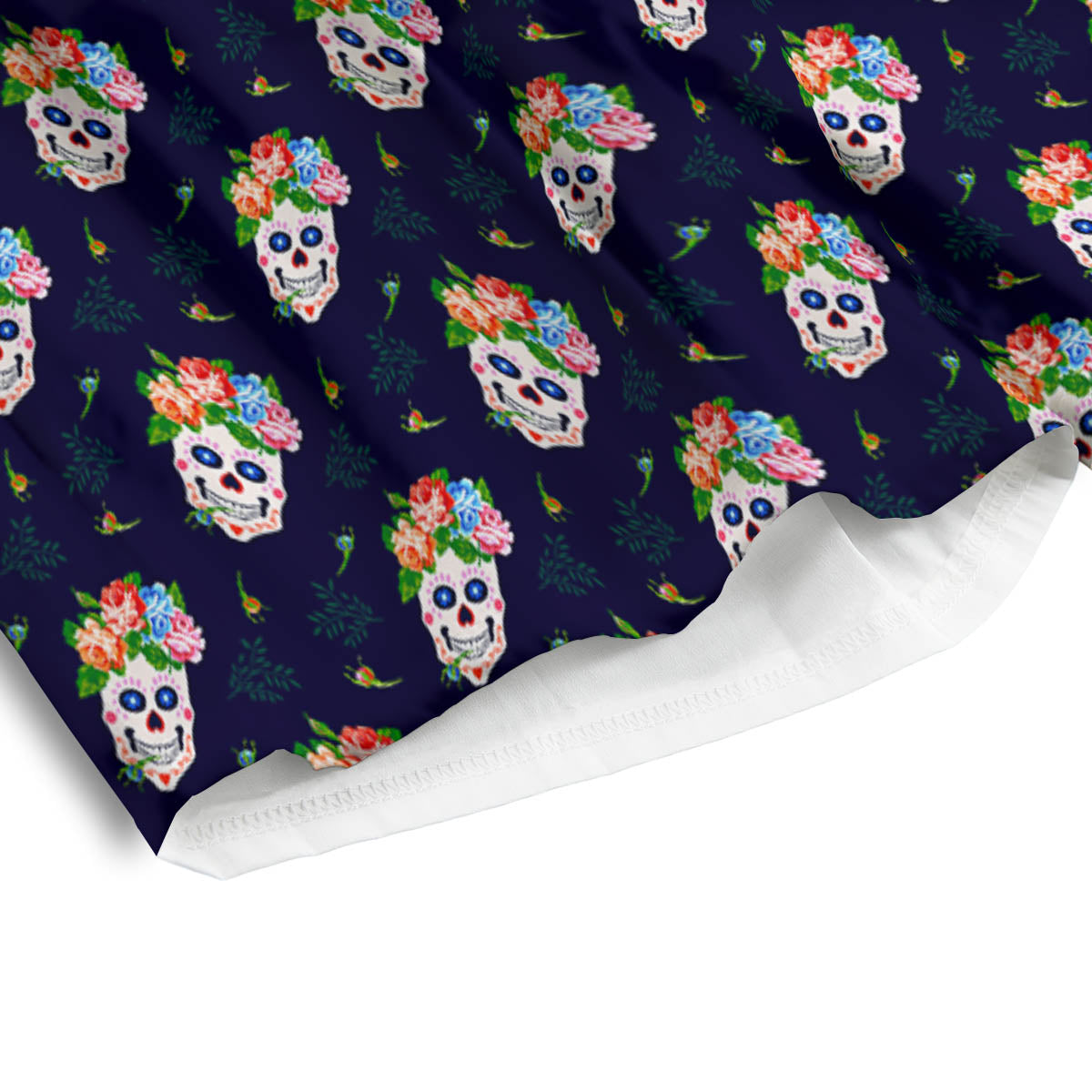 Skull Calavera Girl Print Pattern Men's Athletic Shorts