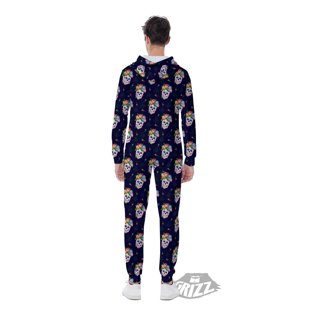 Skull Calavera Girl Print Pattern Men's Jumpsuit-grizzshop