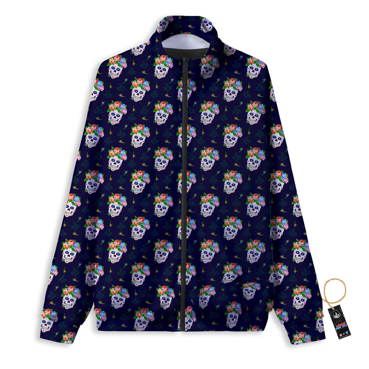 Skull Calavera Girl Print Pattern Track Jacket-grizzshop