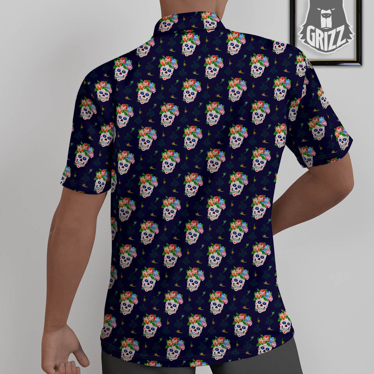 Skull Calavera Girl Print Pattern Untucked Shirts-grizzshop
