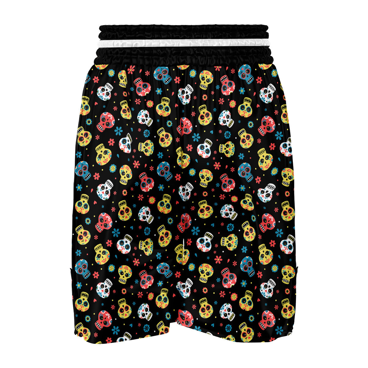 Skull Calavera Print Pattern Boxing Shorts-grizzshop