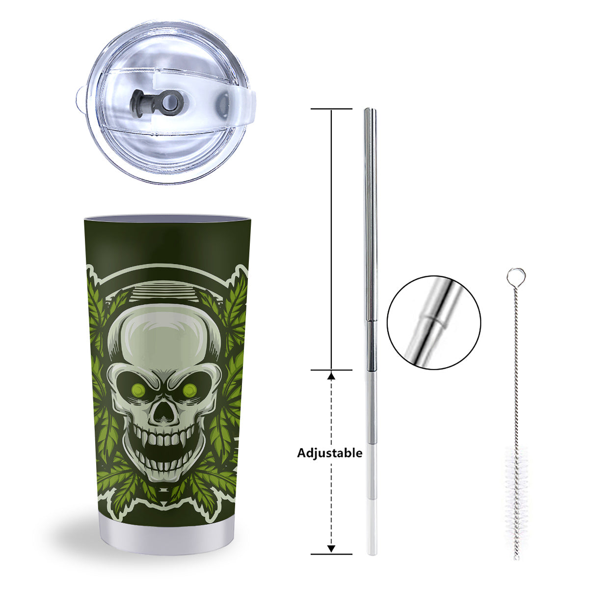 Skull Cannabis Print Tumbler-grizzshop